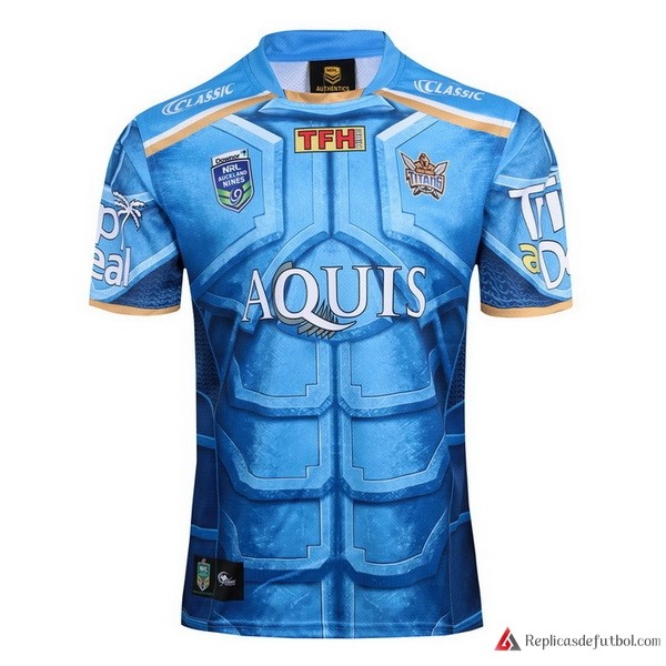 Camiseta Gold Coast Titans Classic Auckland 9's 2017-2018 Azul Rugby